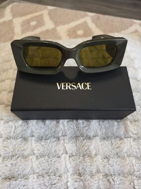 Versace Olive Green Frame Sunglasses with Yellow Lenses
